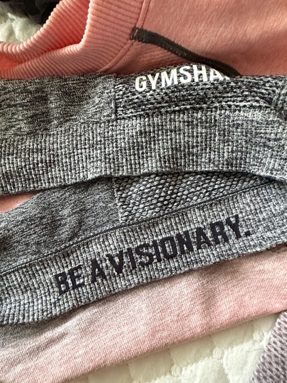 Gymshark Pink to Gray Ombre Long Sleeve Crop Top - Picture 7 of 7